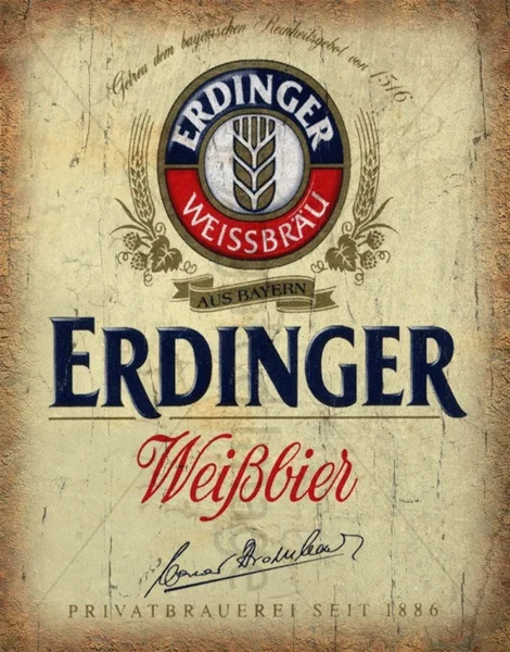 

Erdinger Weissbier Lager пивной винтажный Паб Бар, таверна металлический оловянный знак постер