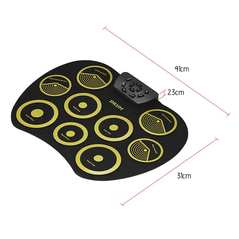 Портативная электроника барабанная установка набор барабанов 9 силиконовых