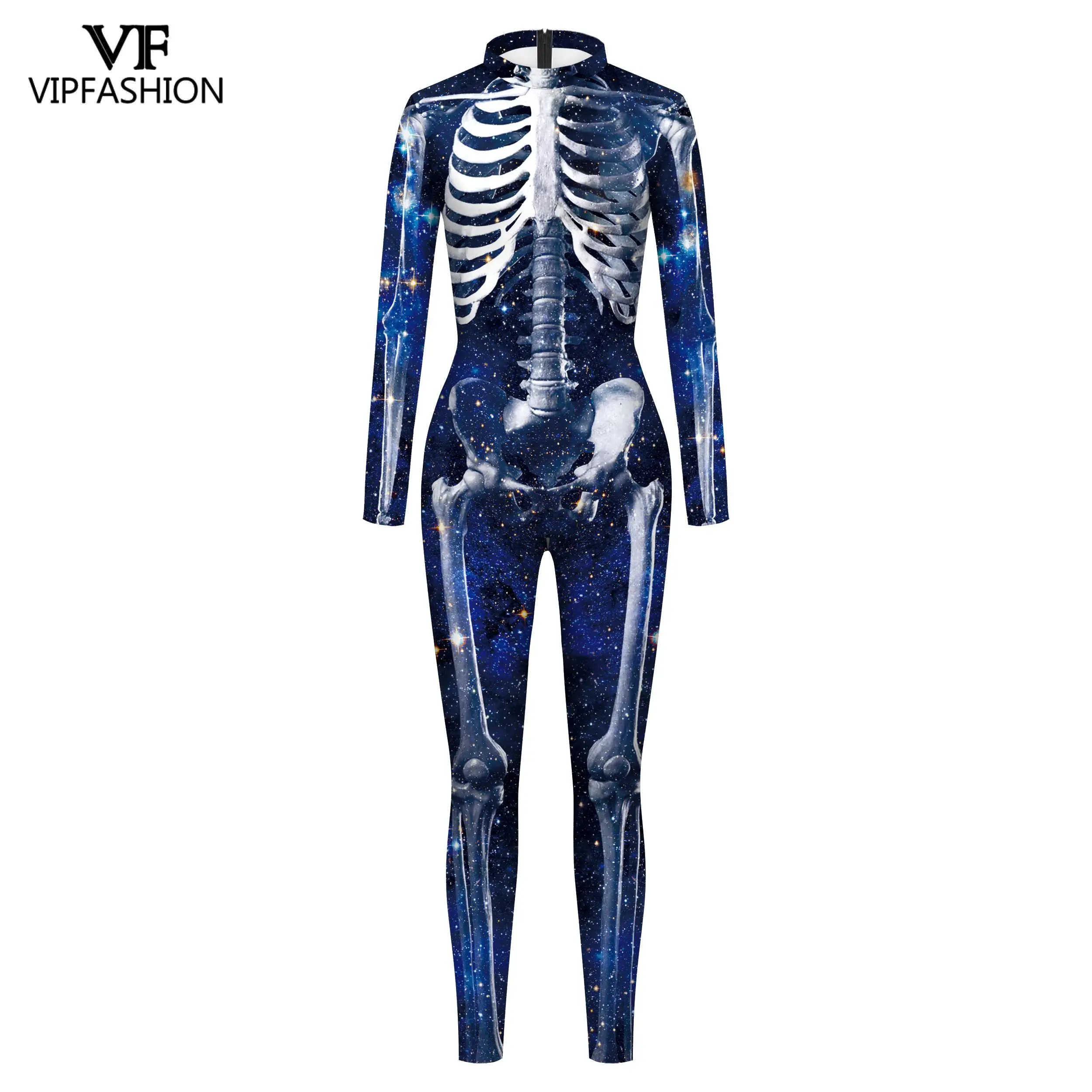 VIP Модный с принтом скелет для костюмированной вечеринки костюмы на Хэллоуин