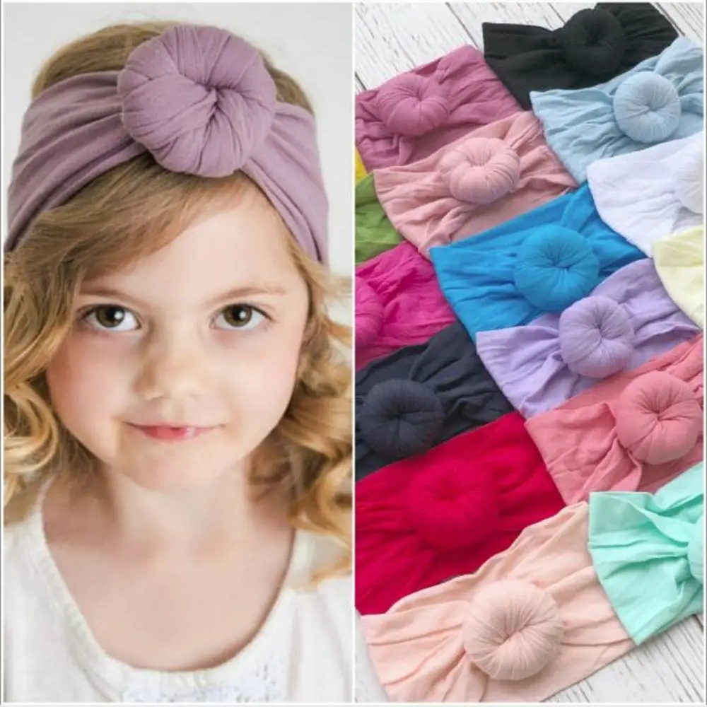 

2020 Brand New 0-6Y Newborn Infant Kids Girls Nylon Bow Hairband Headband Stretch Turban Knot Head Wrap Headwear Gifts 18 Colors