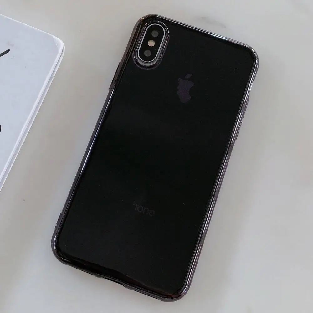 Модный мягкий из высокотемпературного полиуретана чехол для iPhone X Xs Max XR 8 7 6 6s Plus Роскошные Защитные Чехлы и сумки для мобильных телефонов чехол - Цвет: Черный