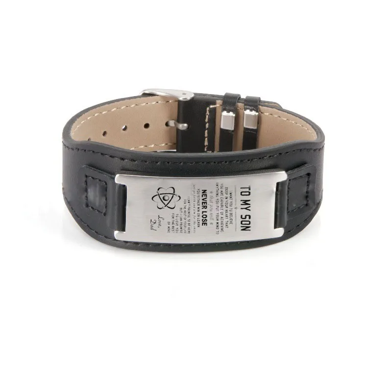 Индивидуальный индивидуальный кожаный браслет регулируемый подарок для мужчин