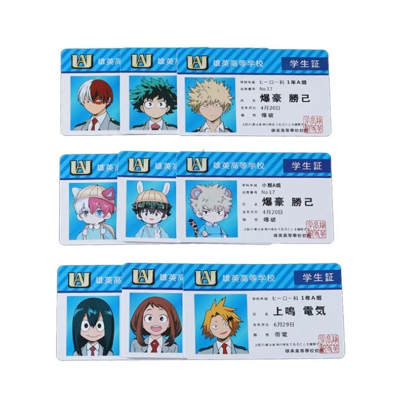 

Hot 1PCS Cosplay Anime Peripheral My Hero Academia PVC Student ID Card School Food Card Gift Men For Women