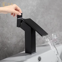 brass creative basin faucet bathroom toilet wash wash basin waterfall water hot and cold faucet