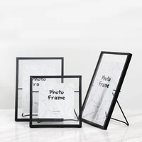 black metal photo frames 4inch geometric photo holder frame plant dried flower specimen transparent acrylic photo frame decor
