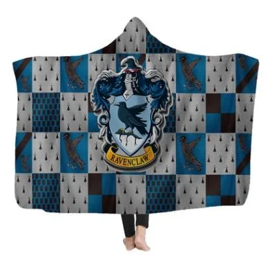 Одеяло с капюшоном серии Harried утолщенная двухслойная плюшевая накидка 3d-цифровым