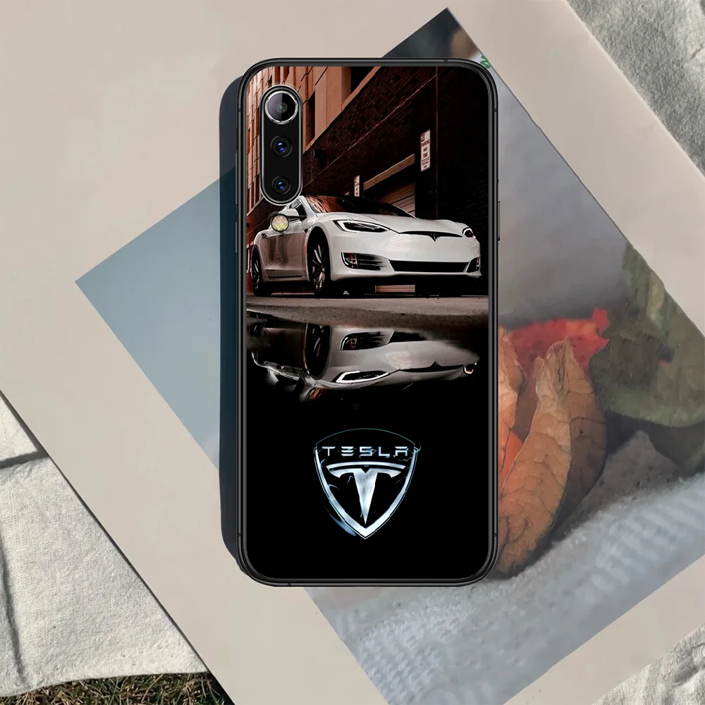 

Tesla car logo Phone case For Xiaomi Mi note 10 A3 9 MAX 3 A2 8 9 Lite Pro ultra black Shell 3D Waterproof Tpu Hoesjes Luxury