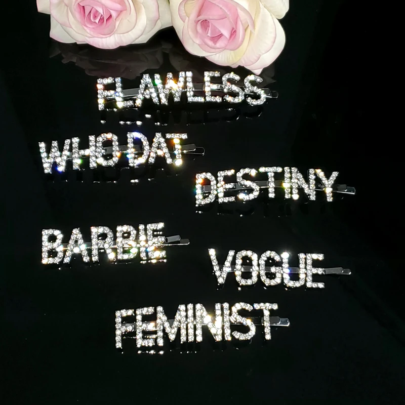 Новое поступление Лидер продаж буквы заколки для волос со стразами &quotженских