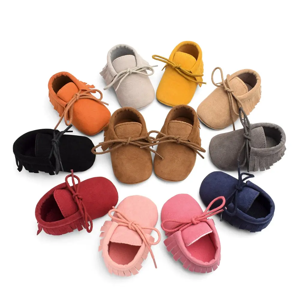 

Newborn Baby Shoes Girl Boy Soft Genuine Leather Shoes Skid-Proof Soft Soled Shoes First Walkers Shoe Fit 0-18 Months