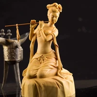 13cm wooden statue women chinese classical orient creative beauty women statue erhu violin decoration