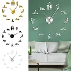 Часы наручные кварцевые для взрослых, настенные зеркальные бесшумные, с наклейками-стрелками, с клейкой поверхностью, с функцией секса, для спальни, в современном стиле