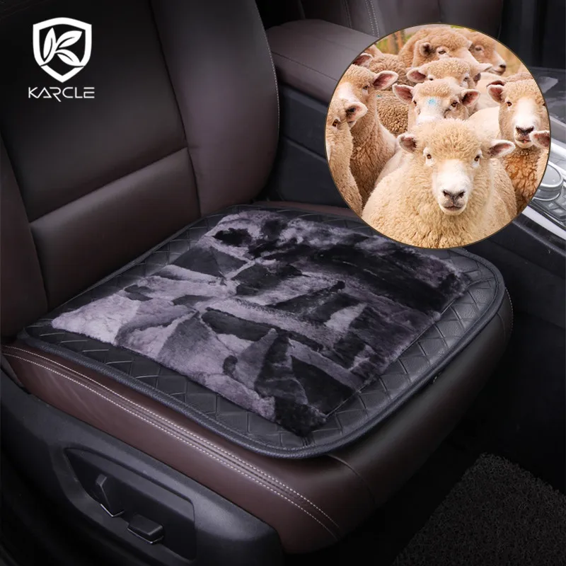 Меховые чехлы Karcle для автомобильных сидений автомобильные накидки из овчины