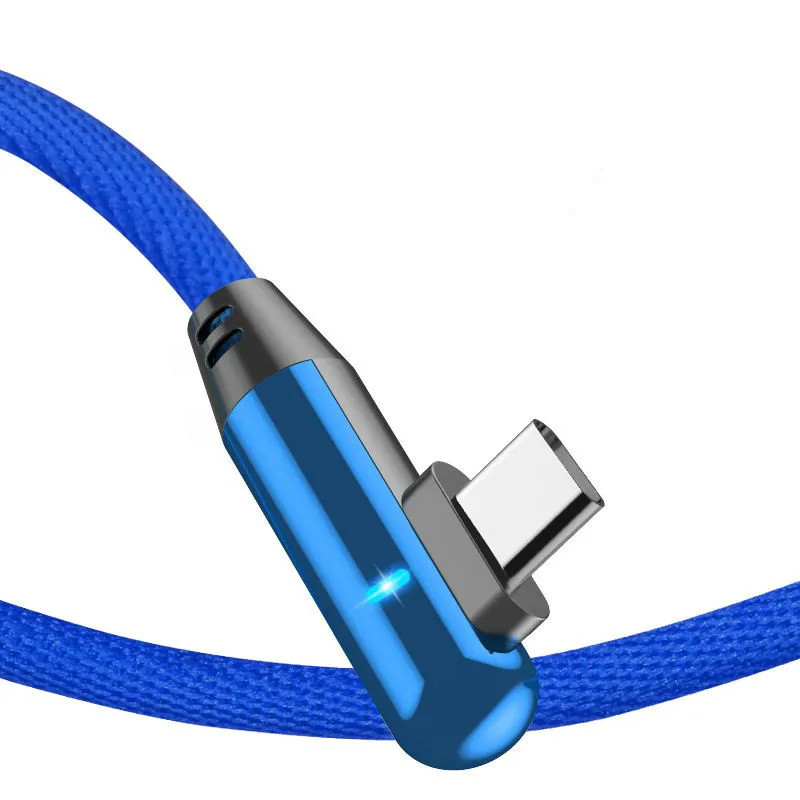 Новый 90 градусов Тип C 8Pin Micro USB кабель для iPhone 8X7 6 6S Plus iOS 10 9 8 Samsung Nokia быстрой