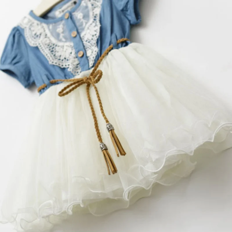 Детское платье джинсовое платье-пачка принцессы для девочек Ковбойское