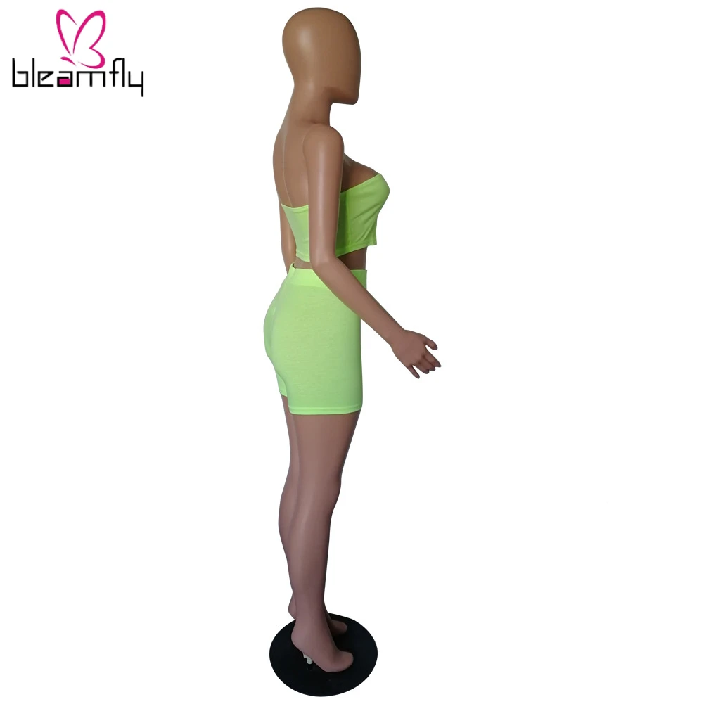 Летняя женская неоновая зеленая однотонная майка без бретелек Топ и