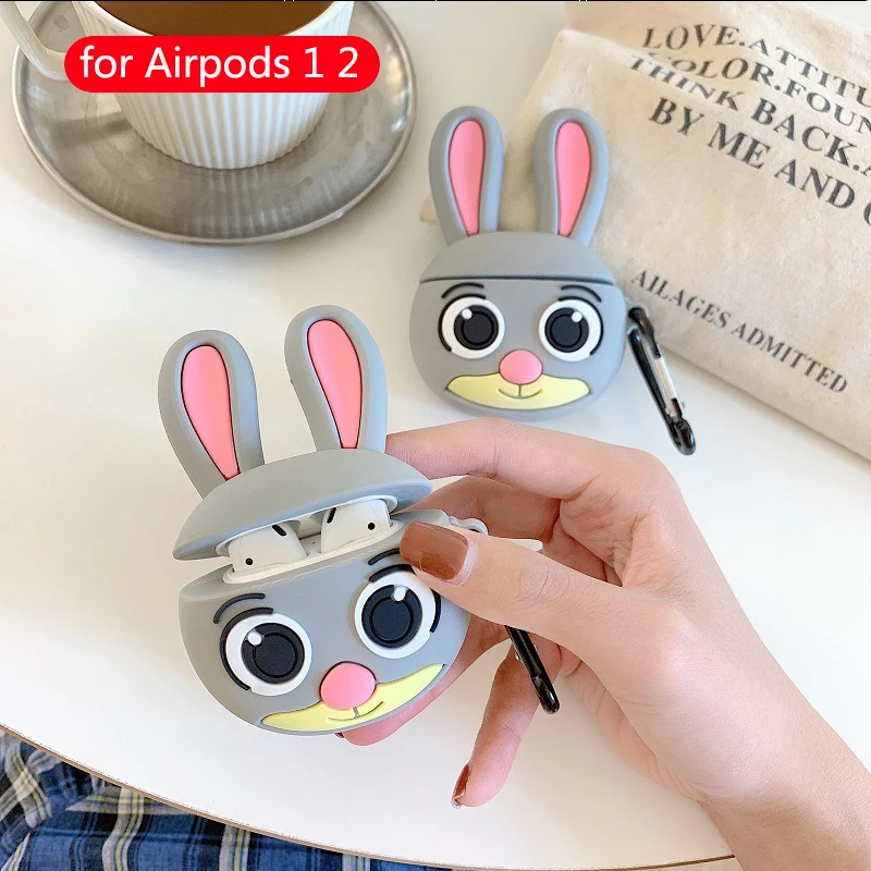 Силиконовый чехол для Apple Airpods милые аксессуары мультяшных наушников 2