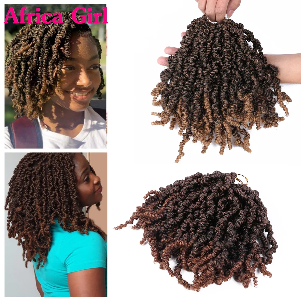 Bomb твист вязальные волосы 10 дюймов Весна Твист плетеные страсти крючком косы