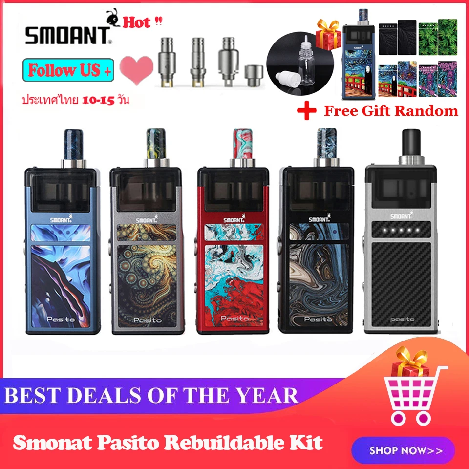 Оригинальный стартовый набор Smoant Pasito, вейп-ручка 1100 мАч, перестраиваемая система, атомайзер 3 мл, MTL DTL, вейп-набор vs Charon Baby
