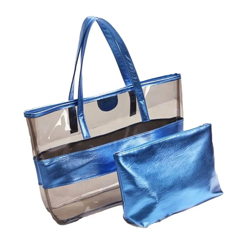 2 шт. модная женская прозрачная пвх Желейная сумка на плечо сумка-тоут Сумочка