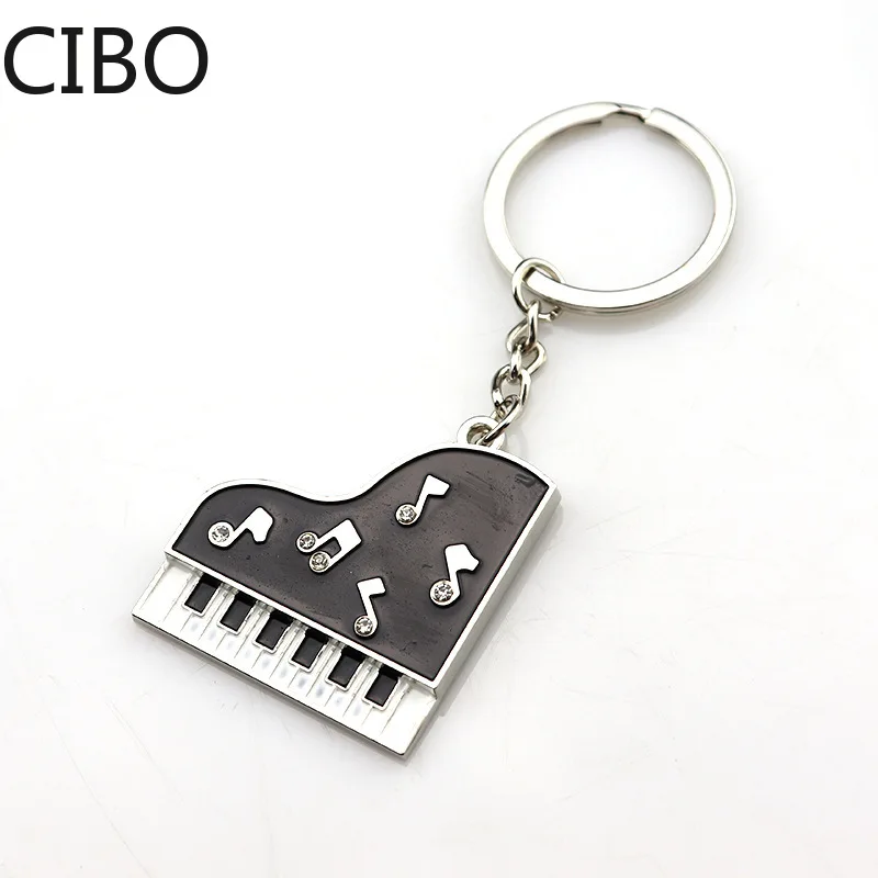 

Metal 2019 New Piano Pendant Keychain Alloy Keyring Musical Keyboards Style Key Chain Holder Gift Wholesale Fashion Accessories