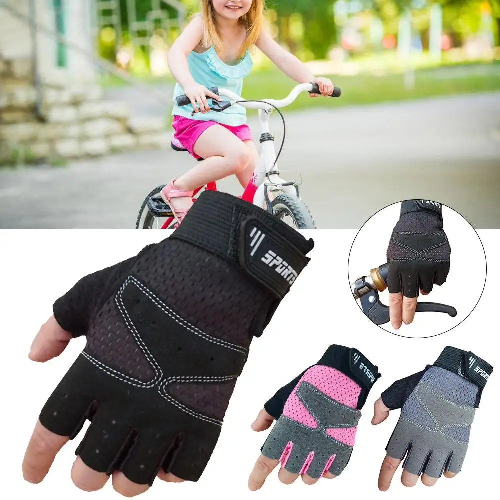 Cycling Gloves Road Bike Gloves Sports Half Finger Anti Slip Bicycle MTB Road Bike Gloves For Teenagers Kid And Small Women