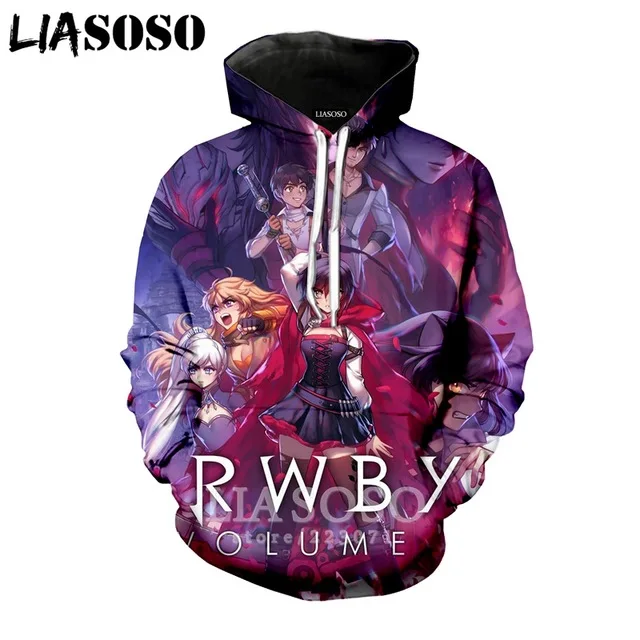 LX 3d принт зимняя новая одежда для мужчин и женщин толстовка Аниме RWBY Толстовка с длинным рукавом Топ Повседневный пуловер в стиле Харадзюку хип-хоп