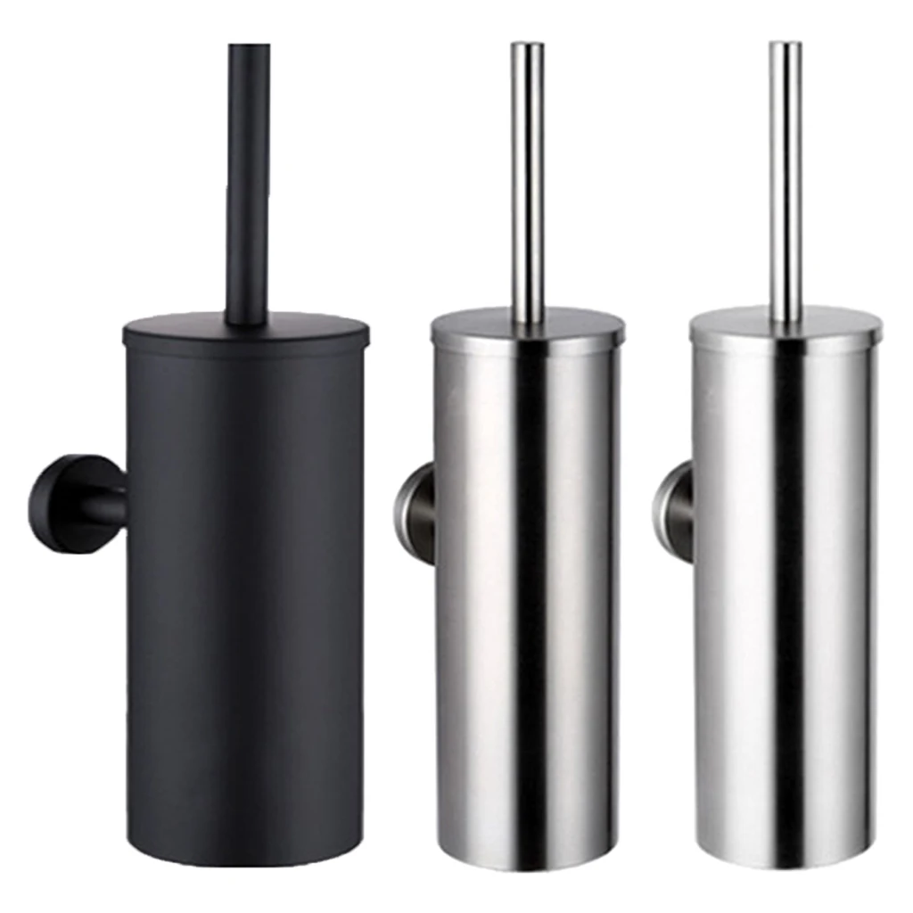 

Stainless Steel Wall-mounted Toilet Brush Detachable Brush Head Soft Bristles Deep-Cleaning for Bathroom Organization