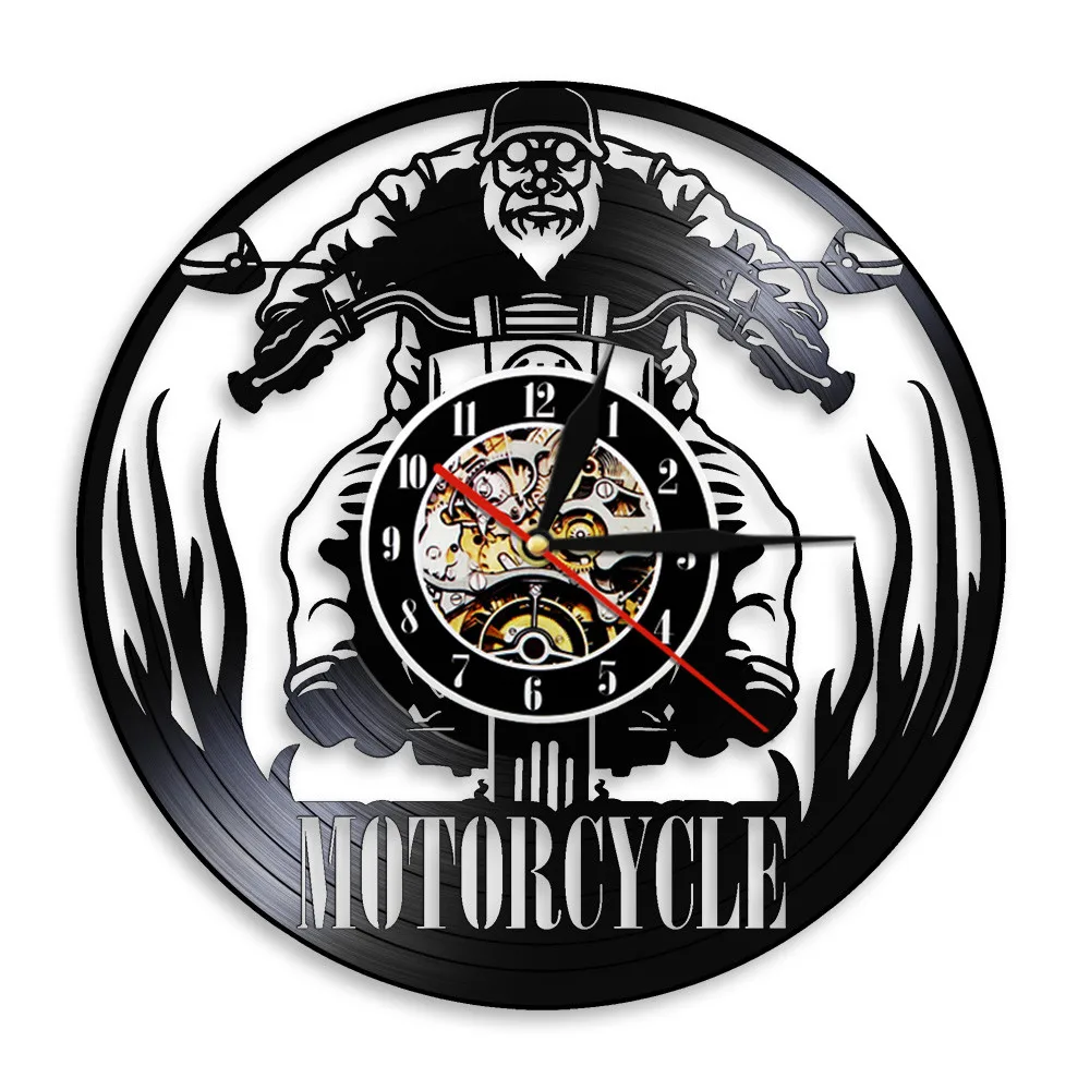 Motocross Racing Brappp Decor Modern Wall Clock Dirtbike Trick Riding Vinyl Record Clock Freestyle Motorcycle Racing Riders Gift