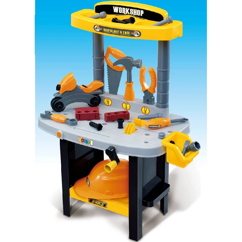 

Exercise Hands-On Ability Plastic Workshop Table Kids Toy Tool Set For 3+