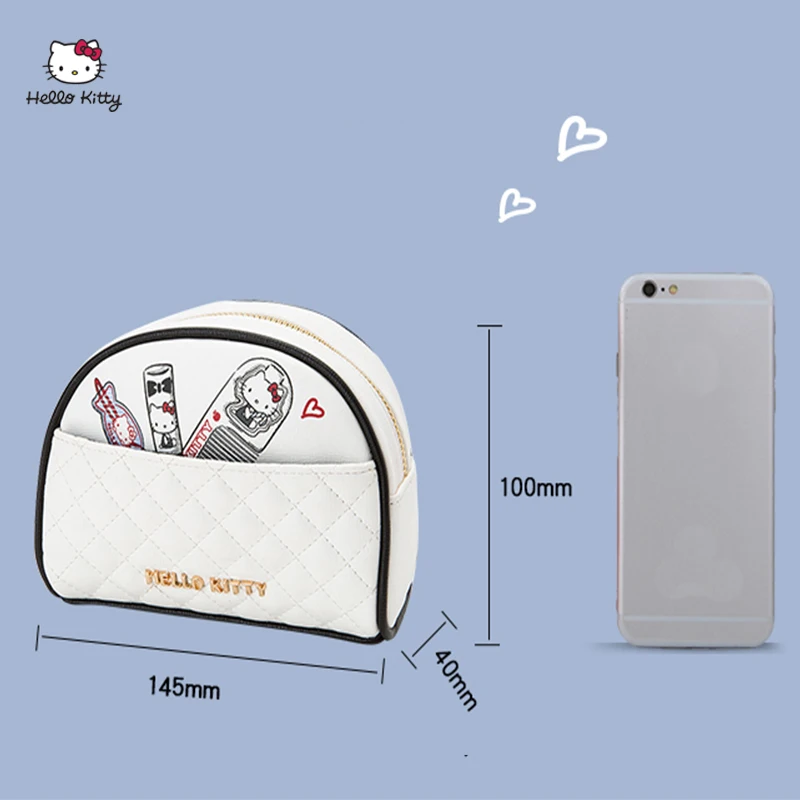 Женская сумочка для косметики Hello Kitty удобная переносная сумка на плечо макияжа
