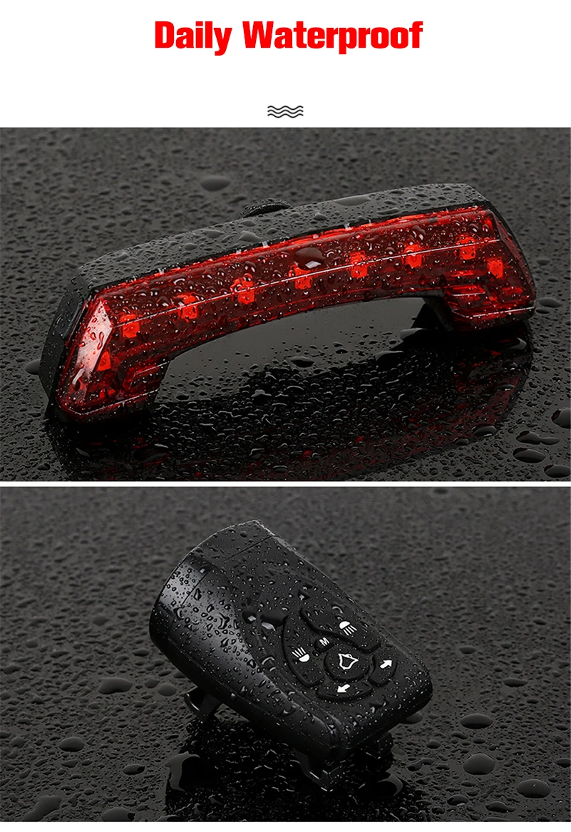 XC USHIO USB Перезаряжаемый велосипедный светильник, беспроводной умный пульт дистанционного управления, указатель поворота, задний светильник, рупорный велосипедный светодиодный фонарь, Аксессуары для велосипеда