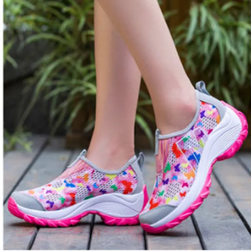 COWCOM/Летняя женская уличная Повседневная обувь Тканевая дышащая Спортивная