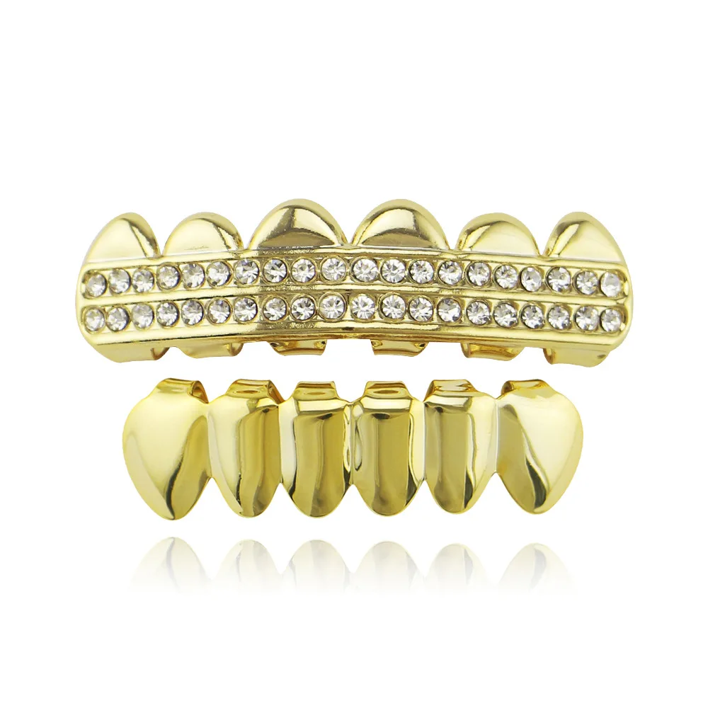 Счастливый сын хип хоп ЗУБЫ Grillz Кристалл Панк мужчины Bijoux верх и низ зубные грили