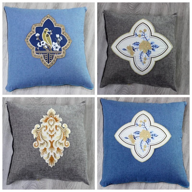 1pcs25*29 см цветы патчи вышитые утюжок на для одежды DIY подушка занавеска полосы