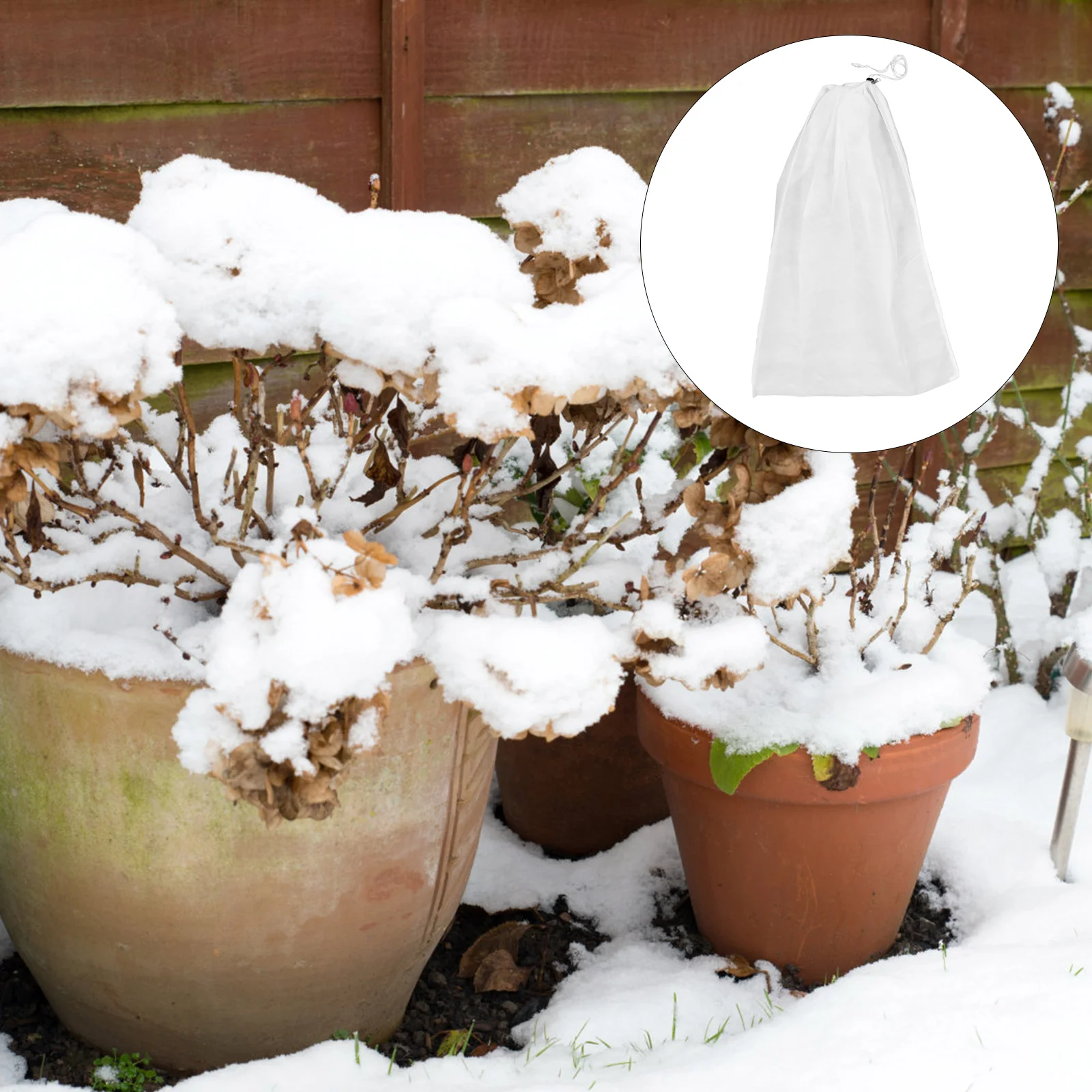 

2pcs Planter Cover Cold Protection Windproof Potted Plant Drawstring Cover