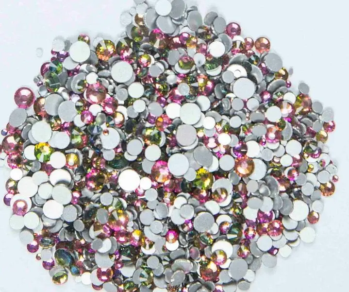 

1440pcs/Pack Mix Sizes SS3-SS30 40Colors FlatBack Non Hotfix 3D Crystal AB Nail Art Rhinestones Decorations glitter Gems