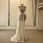 Сексуальные вечерние платья с бусинами, с высоким воротом и длинными рукавами