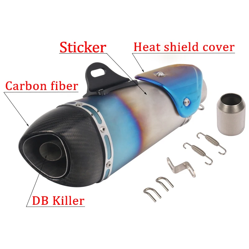 For ER6N S1000RR GSXS750 Z900 Z750 S1000R FZ6 N 51MM Universal Motorcycle Exhaust Pipe Escape Modified Carbon Muffler DB Killer |