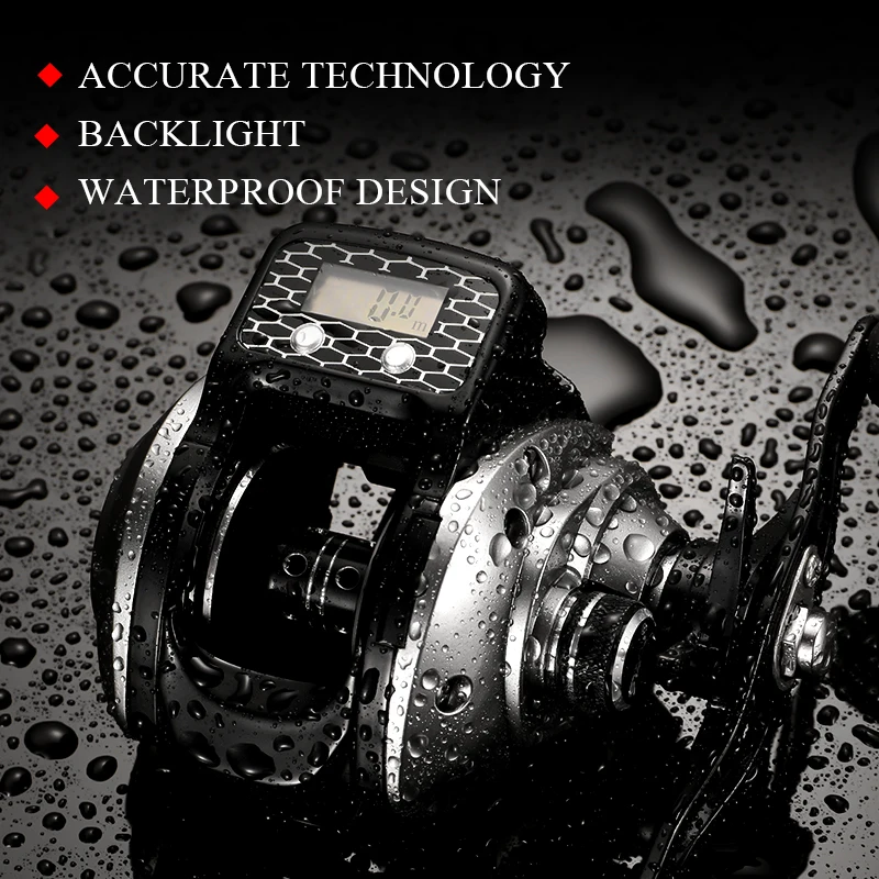 Fishing Reel with Digital Display 6.3:1 16+1BB Left/Right Hand Low Profile Line Counter Pesca High Quality