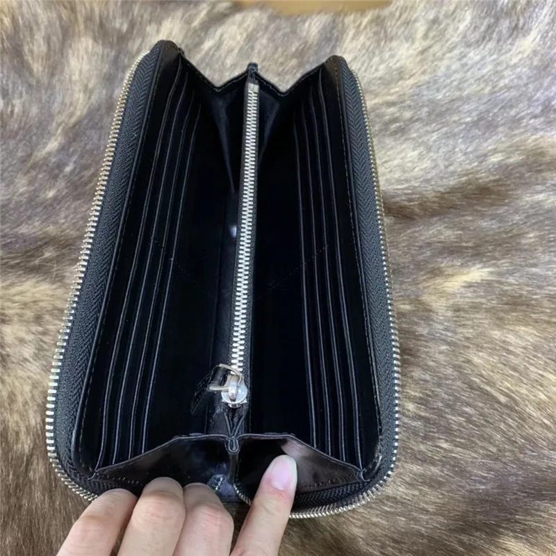 Цельный длинный мужской держатель для карт из натуральной крокодиловой кожи