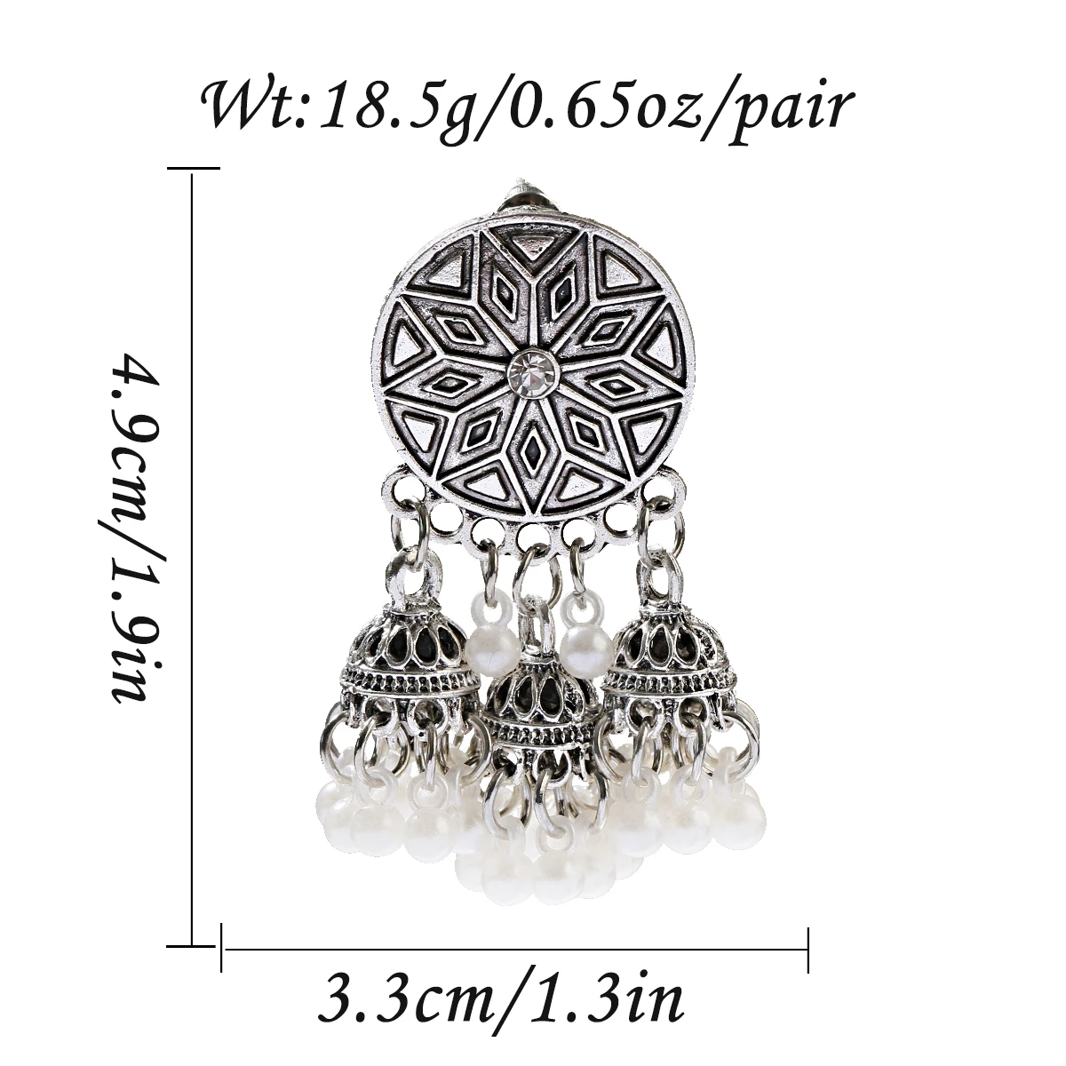 Женские серьги-колокольчики Jhumka индийские украшения жемчужные серьги для