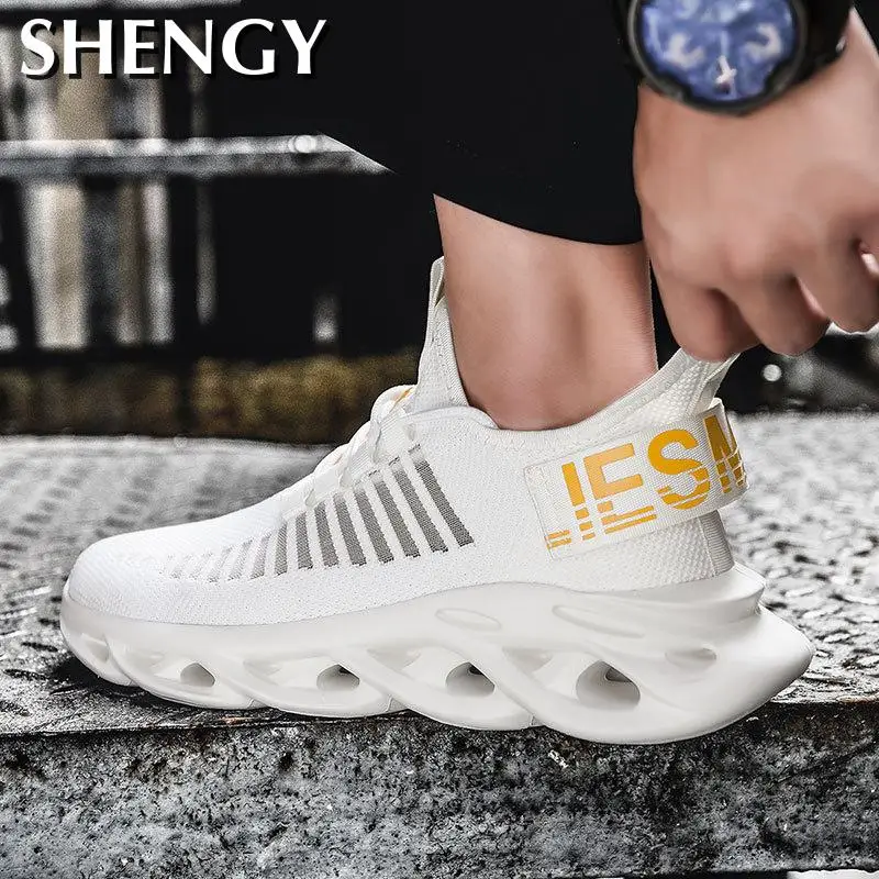 2020 Модная мужская повседневная обувь Мужские туфли из сетчатого материала с