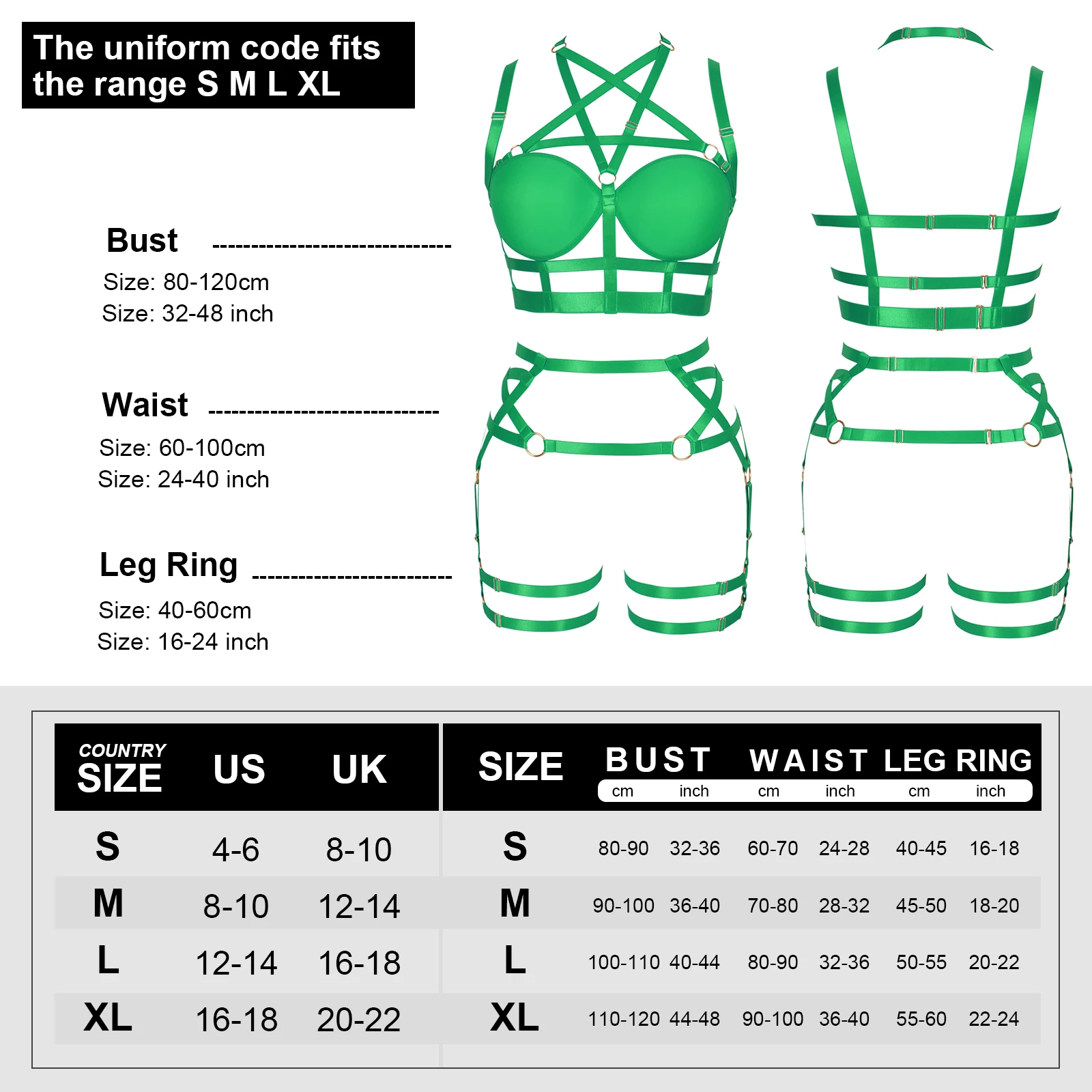 

Womens Pentagram Bralette Body Harness Sexy Set Pastel Goth Harness Bondage Cage Fetish Wear Straps Chest Suspender Lingerie