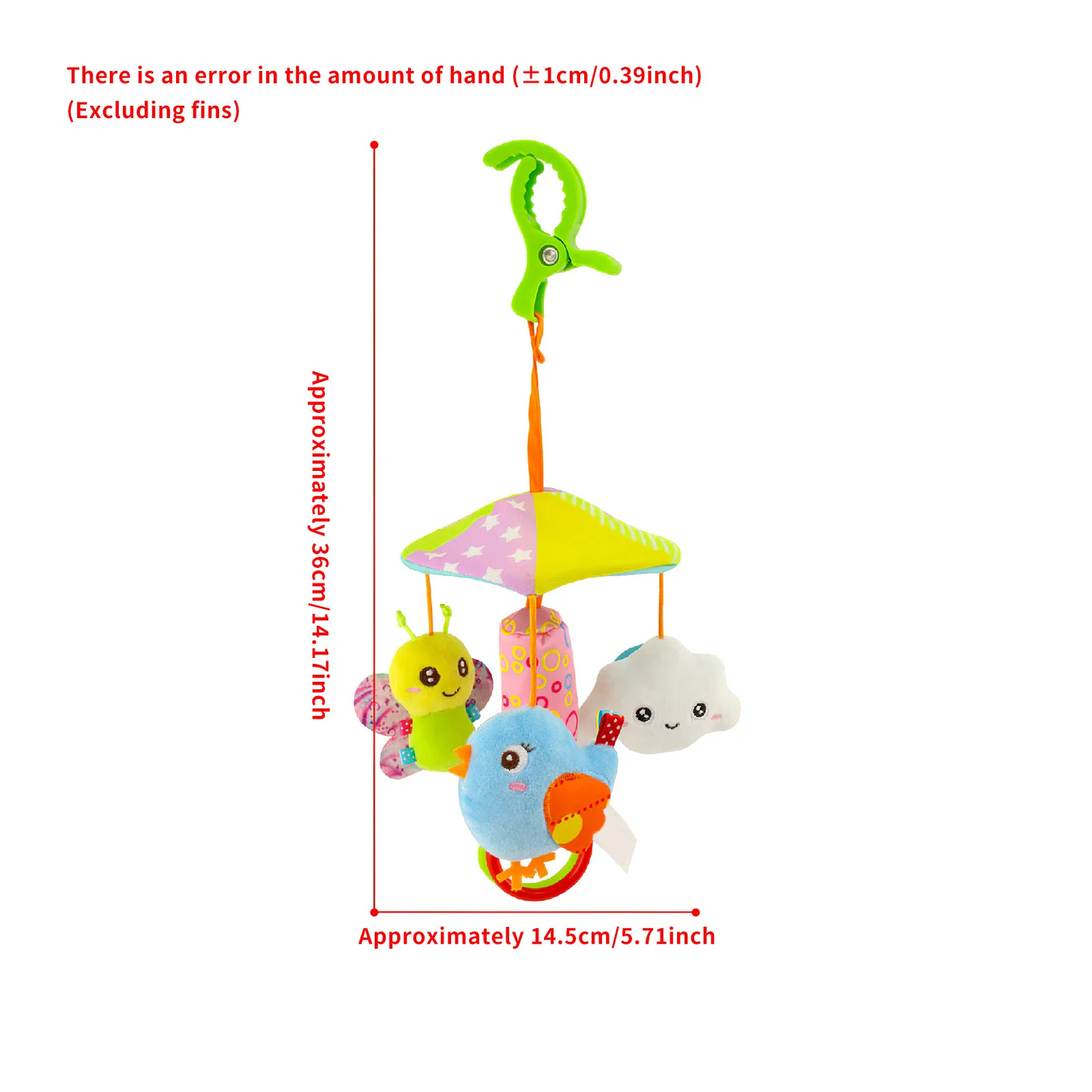 

Baby Musical Crib Toy Hanging Bird Butterfly Colorful Rotatable Music Toy Animal Wind Chime Multifunctional Portable Crib Toy