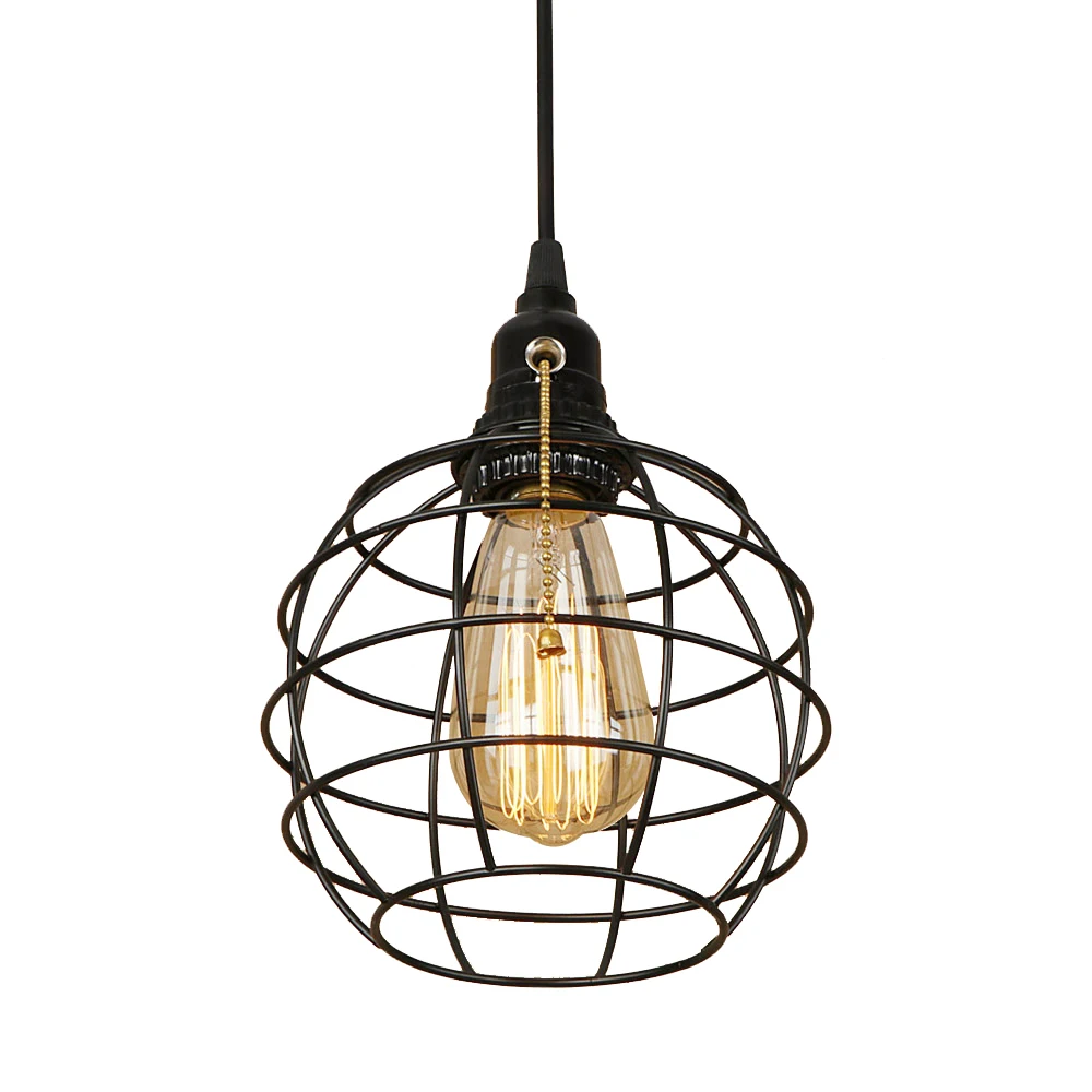 Классическая новинка подвесной светильник в виде черной клетки светодиодный E27