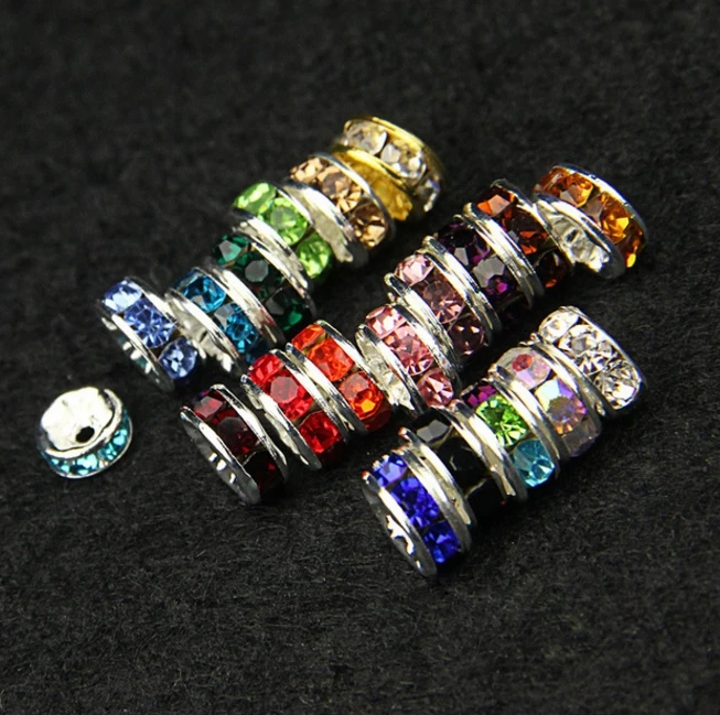 

6 мм 8 мм 10 мм 12 мм 200 шт./лот белый прозрачный микс разноцветных чешских стеклянных бусин круглые металлические посеребренные DIY w6363 кристалл