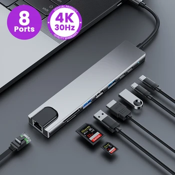 USB Hub USB To Type C Adapter USB Splitter Hub USB C HDMI Type C Hub USB 3.0 For Macbook Air M1 Type C Dock With Several Ports 1