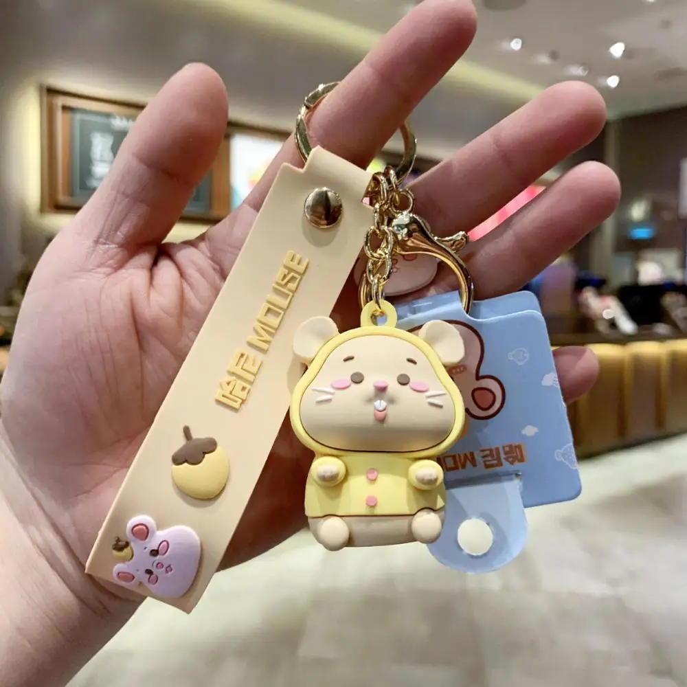 

Cartoon Fine Hani Hamster Keychain Girl Creative Bag Accessories Key Chain Cute Little Hamster Children's Toy Pendant Keyring