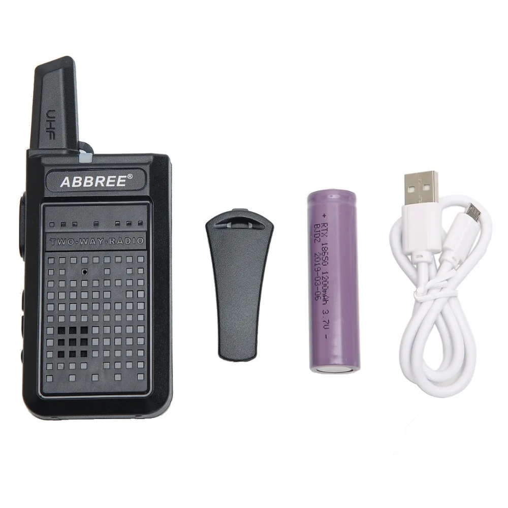 2 шт. ABBREE AR-A2 Мини Портативная рация USB зарядка VOX двухстороннее радио портативный приемопередатчик UHF 400-470 МГц