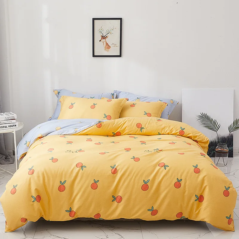 100% хлопок простой постельных принадлежностей мультфильм пододеяльник комплекты